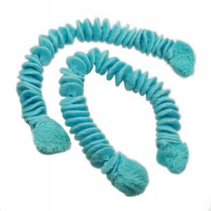 HANGING CURLY HAIR TIES, BLUE (2 PIECES)                                                                               0294-502
