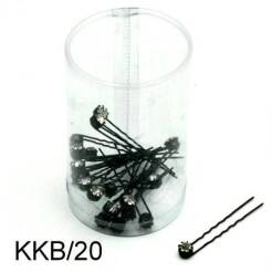 BLACK HAIRPINS WITH GLASS JET KKB/20