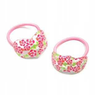 HAIR RUBBERS WITH FLOWER DECORATION (2 PCS)                                                                            0339-516