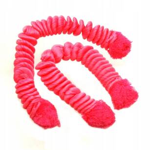 HANGING CURLY HAIR RIES, PINK (2 PIECES)                                                                                0294-504