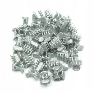 SMALL GLITTER HAIR CRABS IN SILVER (50 PCS)                                                                       0245-69