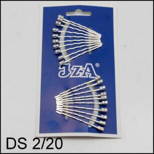 SILVER HAIR GRIPS WITH TWO JETS DS2/20