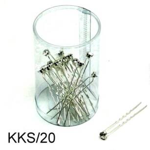 SILVER HAIRPINS WITH GLASS JET KKS/20