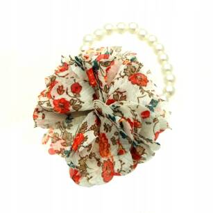 RUBBER/BRACELET WITH PEARLS AND A FLOWER                                                               0314-507