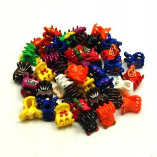 SMALL COLORFUL HAIR CLABS/HAIR CLAMPS (60 PCS)                                                      0020-501