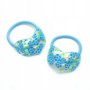 HAIR RUBBERS WITH FLOWER DECORATION (2 PCS)                                                               0339-515