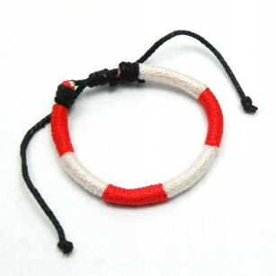 WHITE RED BRACELET WITH A STRING                                                                                               0665-566