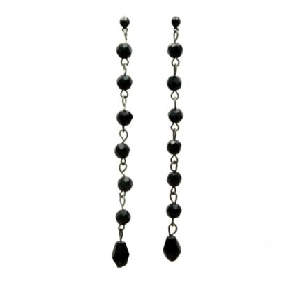 KOLCZYKI WISZĄCE CZARNE                                                                                     0615-139