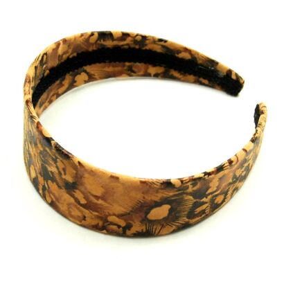 OPASKI DO WŁOSÓW SZEROKIE PANTERKA BRĄZ OZDOBNE 3 SZTUKI (8849 SA)
