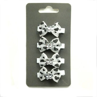 SPINKI DO WŁOSÓW DZIECIĘCE KOKARDKI BIAŁE 4 SZTUKI (0427 SA)