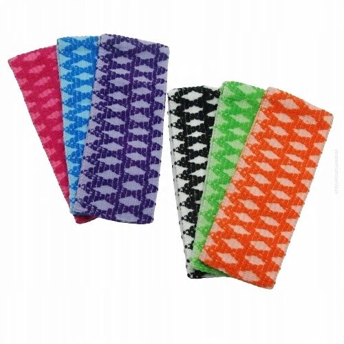 OPASKI NA GŁOWĘ ELASTYCZNE KOLOROWE 6 SZTUK 6 cm 0193-13