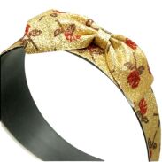 OPASKA SZEROKA BROKATOWA Z KOKARDKĄ W RÓŻE  3 SZTUKI                                    (0790 SA) - 2
