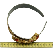 OPASKA SZEROKA BROKATOWA Z KOKARDKĄ W RÓŻE  3 SZTUKI                                    (0790 SA) - 3