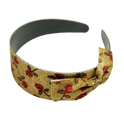 OPASKA SZEROKA BROKATOWA Z KOKARDKĄ W RÓŻE  3 SZTUKI                                    (0790 SA)