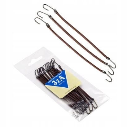 GUMKI DO WŁOSÓW Z HACZYKAMI BRĄZOWE 12 SZTUK                (R6/12/BR)