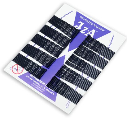 IZA WSUWKI KARBOWANE CZARNE 6 CM 2 KULKI 100 SZTUK (306/100)