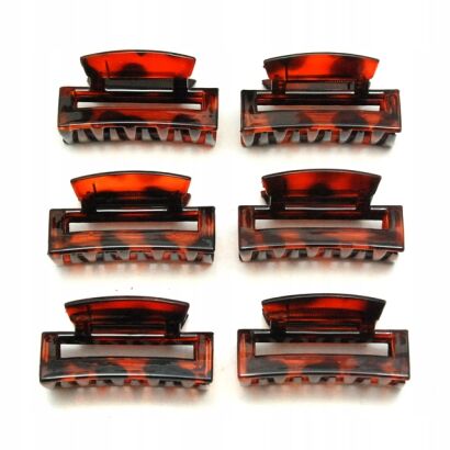 SZCZĘKI / KLAMRY  "OKIENKA" BRĄZOWE 6 SZTUK   (0217-32 SA)