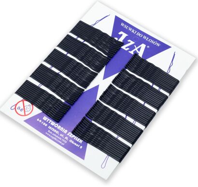 IZA WSUWKI KARBOWANE CZARNE MATOWE 6 CM 2 KULKI 100 SZTUK (306/100 MAT)