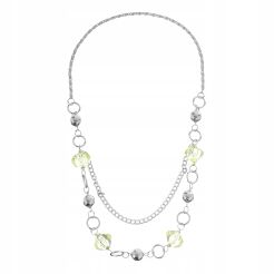 KORALE/NASZYJNIK DWURZĘDOWY NA ŁANCUSZKU                                                                    0676-1009