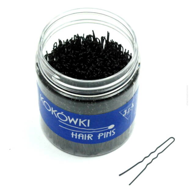 BLACK WAVED HAIRPINS 6,5 cm 500 g