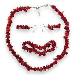 KOMPLET NASZYJNIK + BRANSOLETKA + KOLCZYKI              (0638-4)